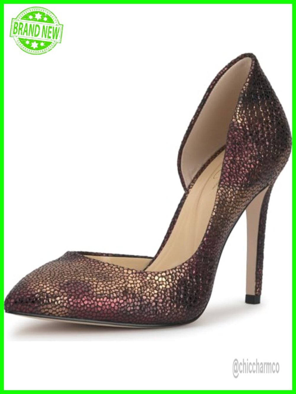 Women's D'Orsay Stiletto Pump Pointed Toe Faux Leather Heels Dress Shoe